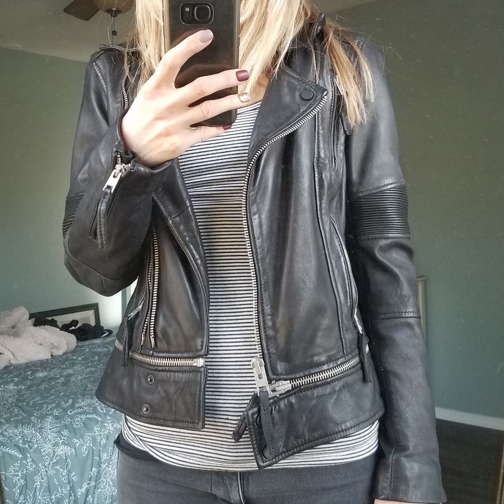 All Saints Assembly Leather Biker Jacket